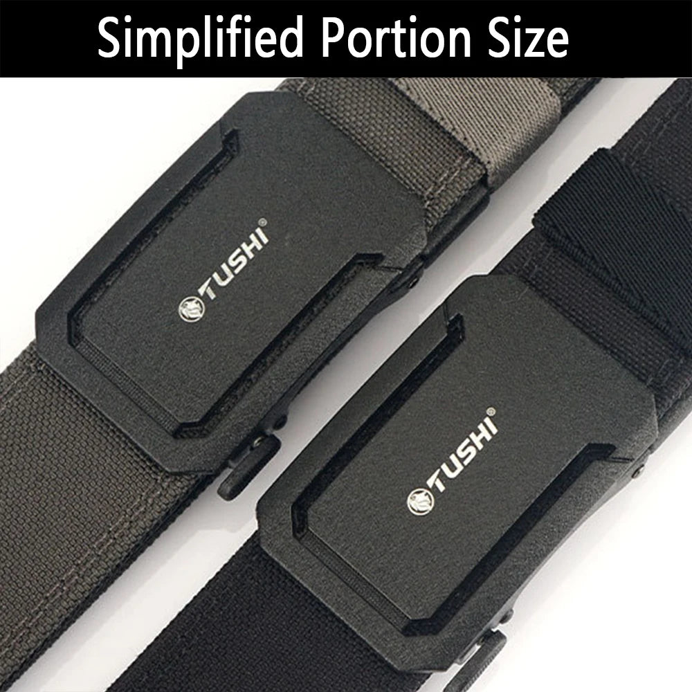 Mens Belt | Tactical Belts | TUSHI Military Belt for Men Sturdy Nylon Metal Automatic Buckle Police Duty Belt Tactical Outdoor Girdle IPSC Sports Accessories