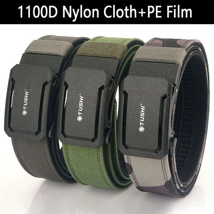 Mens Belt | Tactical Belts | TUSHI Military Belt for Men Sturdy Nylon Metal Automatic Buckle Police Duty Belt Tactical Outdoor Girdle IPSC Sports Accessories