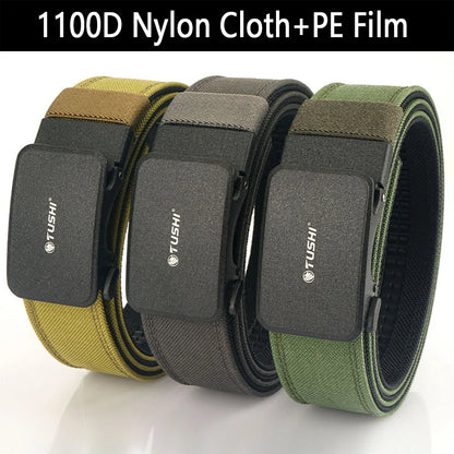 Mens Belt | Tactical Gun Belts | TUSHI 1100D Nylon Hard Tactical Belt for Men Metal Automatic Buckle IPSC Gun Belt Military Belt Outdoor Sports Accessories