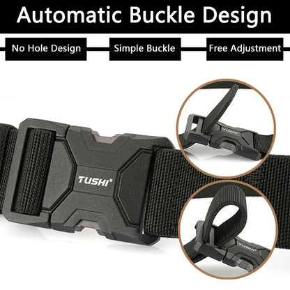 Mens Belt | Tactical Belt | TUSHI Alloy Quick Release Pluggable Buckle Elastic Belts For Men Durable Tactical Belt Cowboy Outdoor Military Belt Hunting