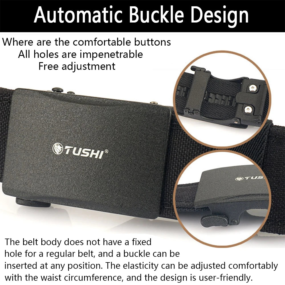 Mens Belt | Tactical Belt | TUSHI Military Belt for Men Sturdy Nylon Metal Automatic Buckle Police Duty Belt Tactical Outdoor Girdle IPSC Accessories