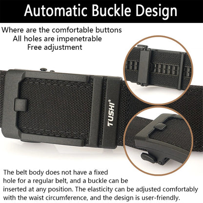 Mens Belt | Tactical Belt | TUSHI Military Belt for Men Sturdy Nylon Metal Automatic Buckle Police Duty Belt Tactical Outdoor Girdle IPSC Accessories