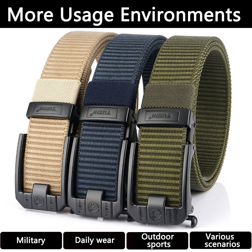 Mens Belt | Tactical Belt | TUSHI Tactical Belt For Men Nylon Army Jeans belt EDC Outdoor Metal Buckle Police Heavy Duty Military Belt Training Hunting