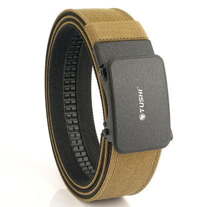 Mens Belt | Tactical Gun Belts | TUSHI 1100D Nylon Hard Tactical Belt for Men Metal Automatic Buckle IPSC Gun Belt Military Belt Outdoor Sports Accessories