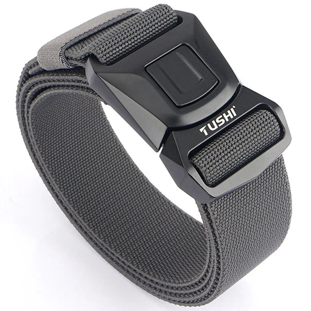 Mens Belt | Tactical Belt | TUSHI Tactical Belt for Men Nylon Metal Automatic Buckle Police Duty Military Belt Outdoor Girdle Casual Elastic Belt Male