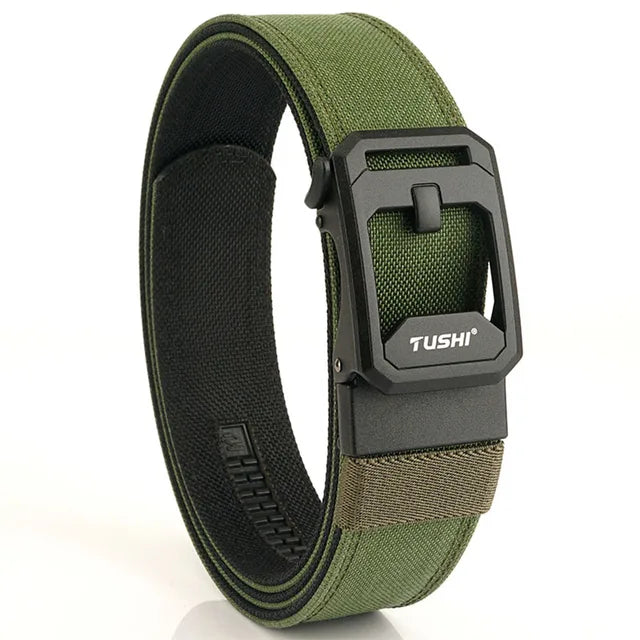 Mens Belt | Tactical Belt | TUSHI Tactical Belt for Men Sturdy Nylon Metal Automatic Buckle Police Duty Military Belt Outdoor Girdle IPSC Accessories