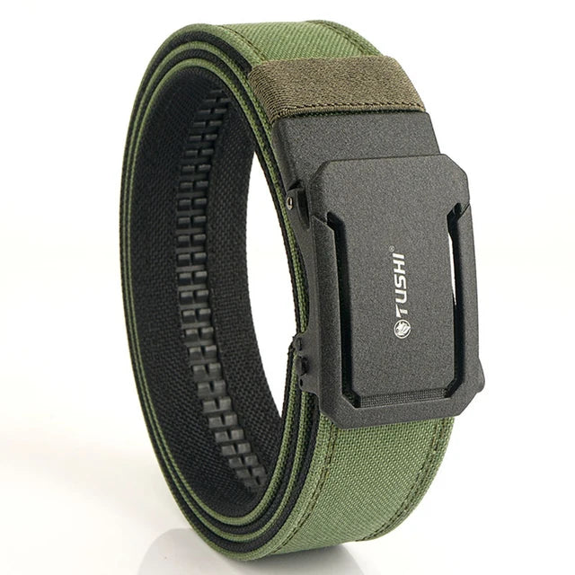 Mens Belt | Tactical Belts | TUSHI Military Belt for Men Sturdy Nylon Metal Automatic Buckle Police Duty Belt Tactical Outdoor Girdle IPSC Sports Accessories