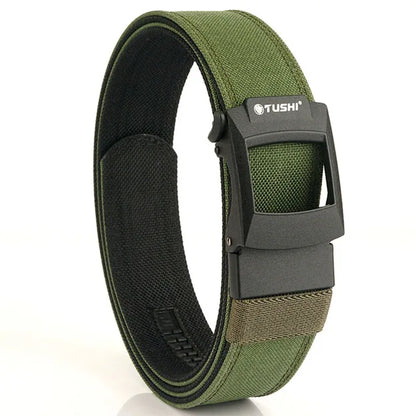 Mens Belt | Tactical Gun Belt | TUSHI EDC Hard Tactical Belt for Men Metal Automatic Buckle IPSC Gun Belt 1100D Nylon Military Belt Outdoor Sports Girdle Male