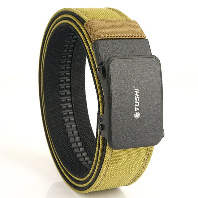 Mens Belt | Tactical Gun Belts | TUSHI 1100D Nylon Hard Tactical Belt for Men Metal Automatic Buckle IPSC Gun Belt Military Belt Outdoor Sports Accessories